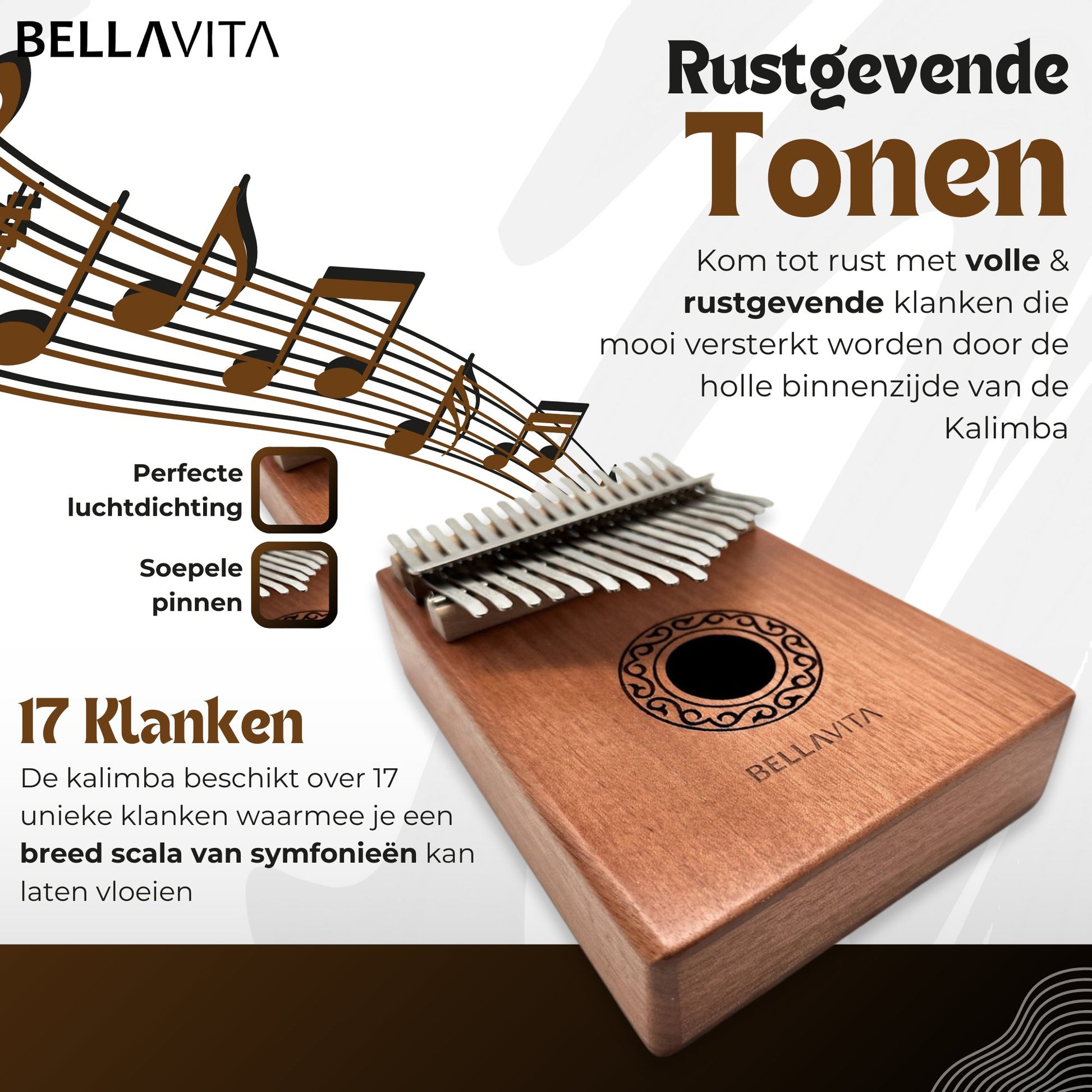 BELLAVITA ® Kalimba set - Duimpiano - Muziek - Instrument - Bellavita