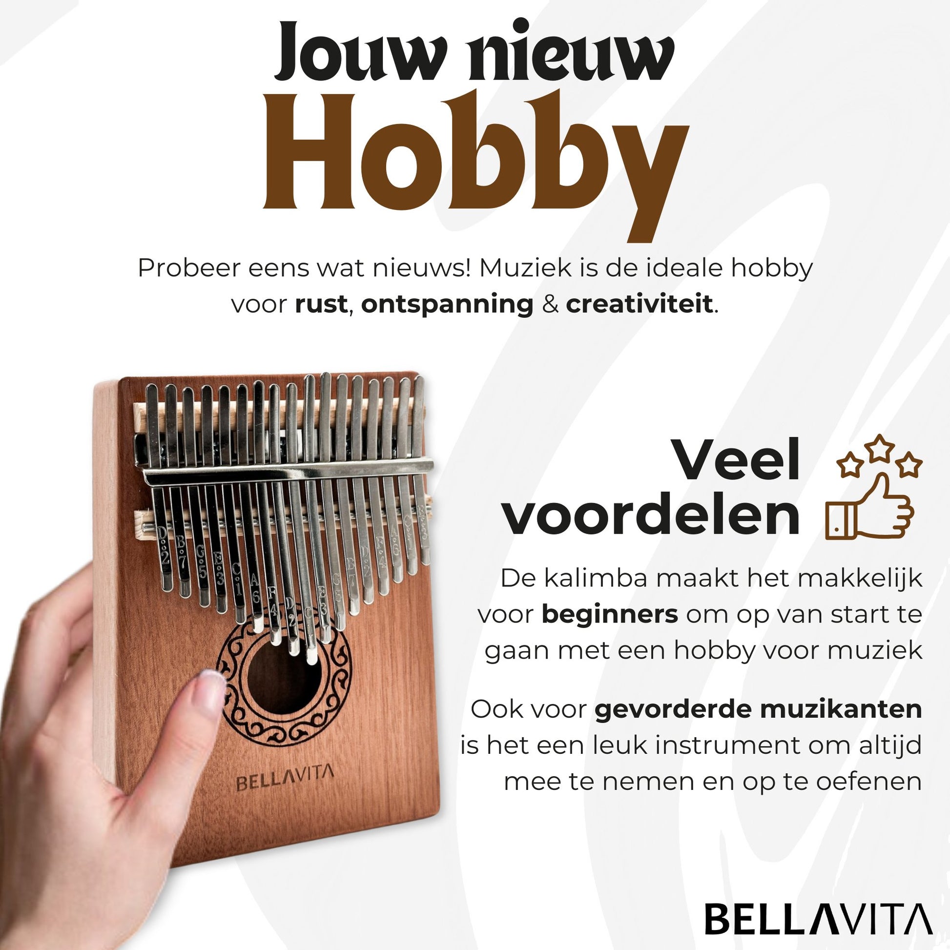 BELLAVITA ® Kalimba set - Duimpiano - Muziek - Instrument - Bellavita