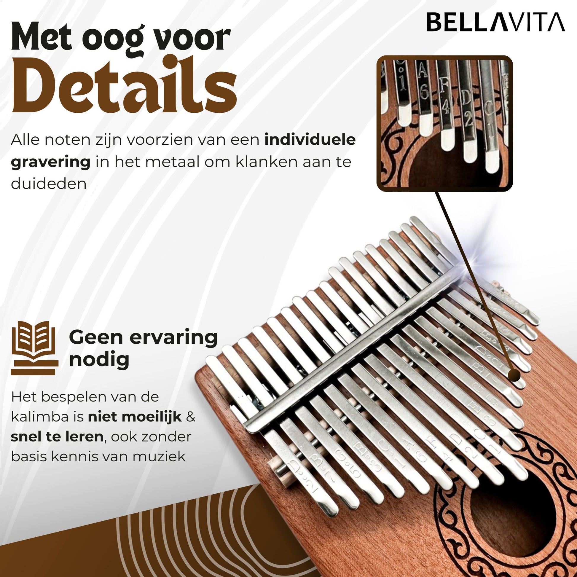 BELLAVITA ® Kalimba set - Duimpiano - Muziek - Instrument - Bellavita