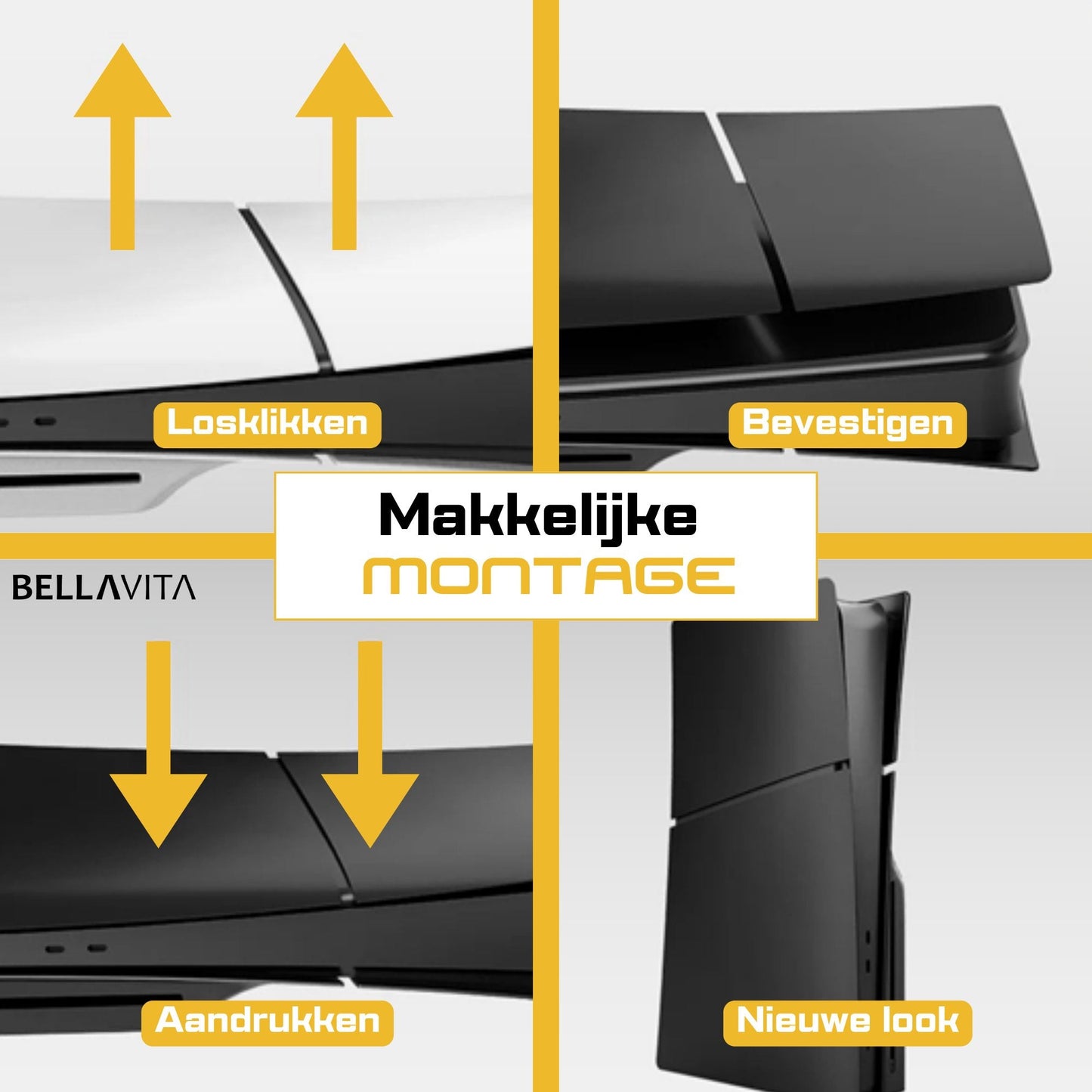 BELLAVITA ® PS5 SLIM Faceplate (nieuw model) - Disk Versie (zwart) - Bellavita