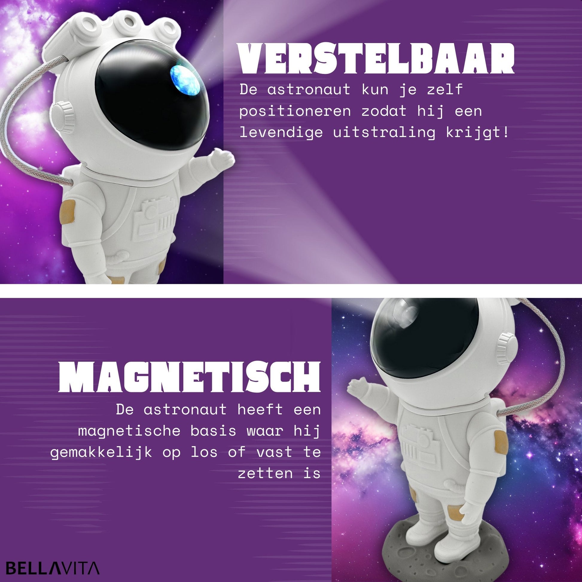 BELLAVITA ® Astronaut Sterren Projector - Nachtlamp - Bellavita