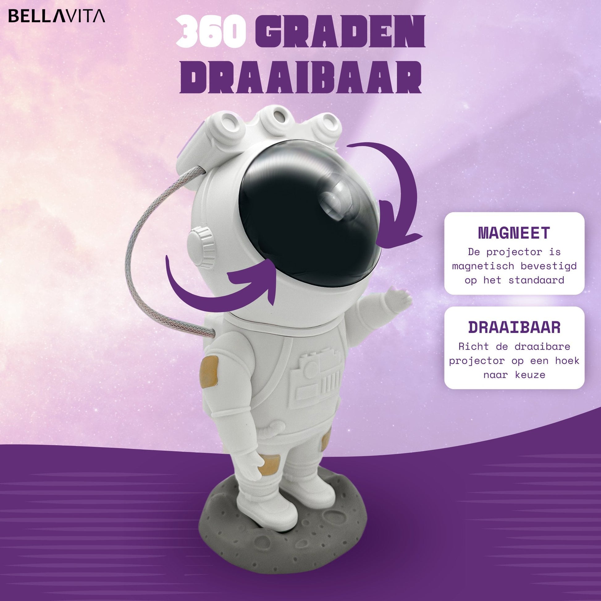 BELLAVITA ® Astronaut Sterren Projector - Nachtlamp - Bellavita