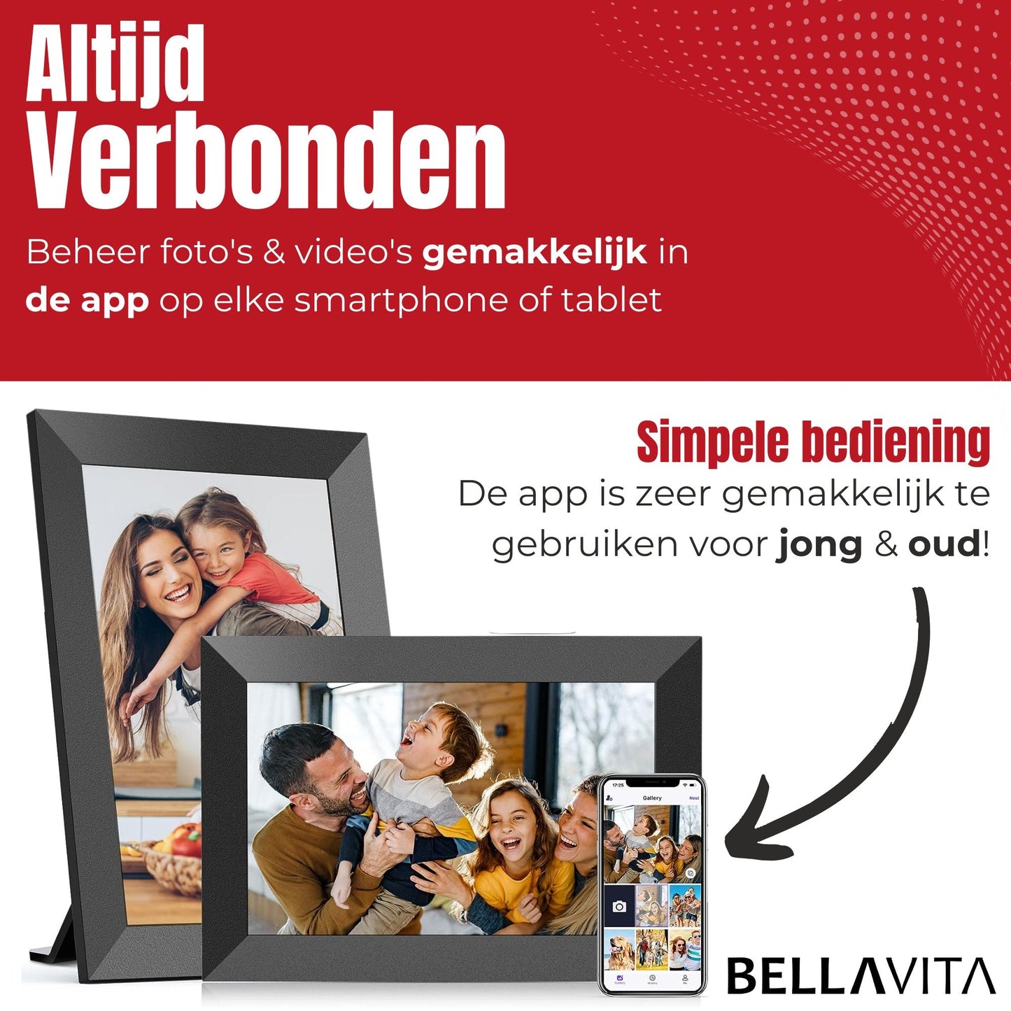BELLAVITA ® Digitale Fotolijst - 10.1 inch - Bellavita