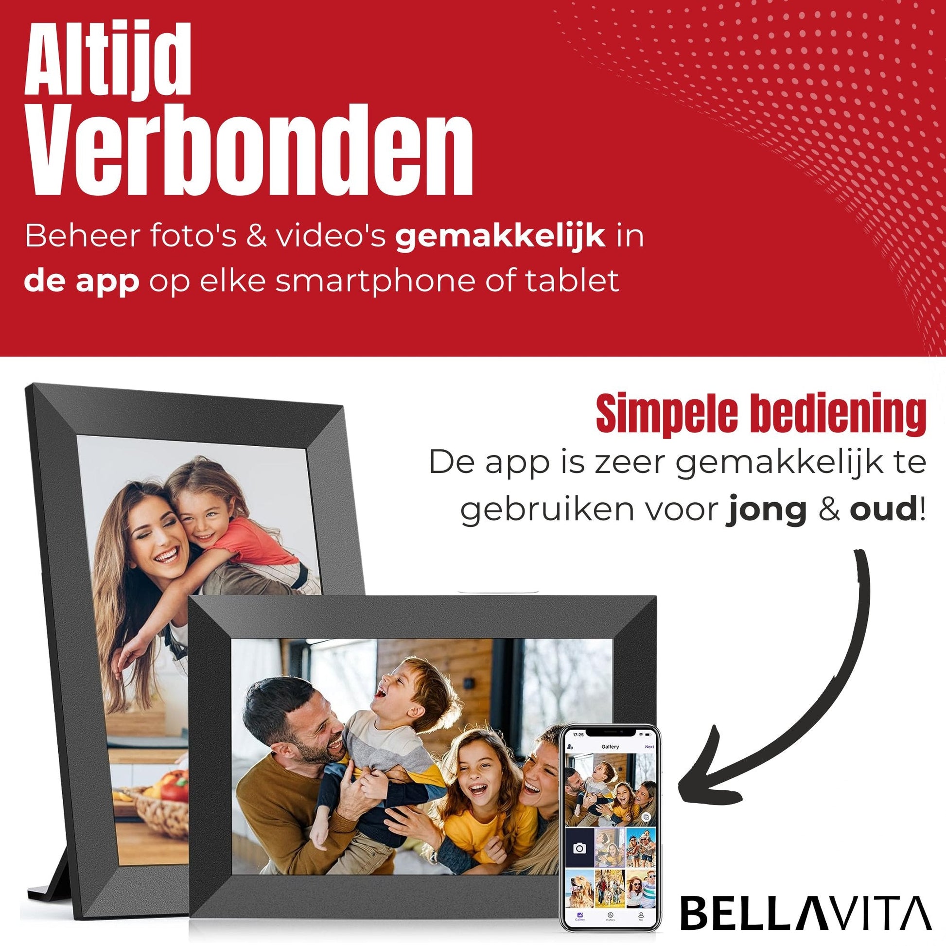 BELLAVITA ® Digitale Fotolijst - 10.1 inch - Bellavita