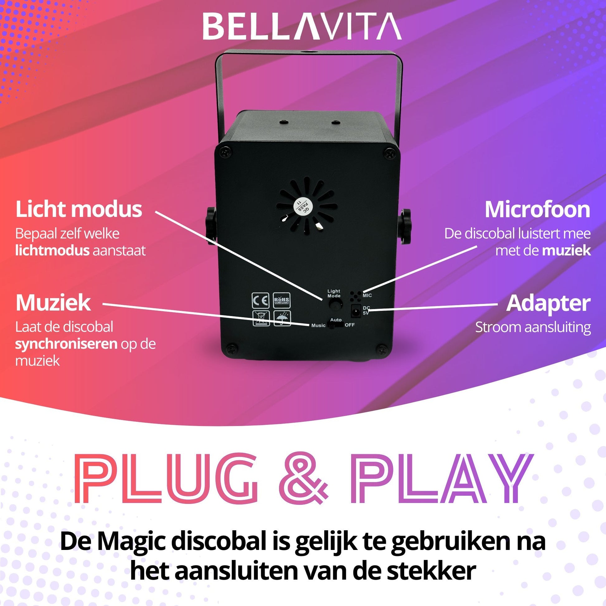 BELLAVITA ® Discolamp - Stroboscoop (groot) - Bellavita