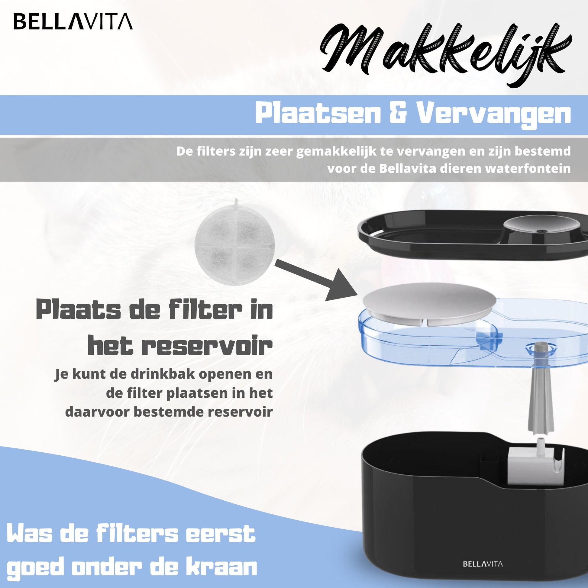 BELLAVITA ® Drinkfontein Filters - 4 Stuks - Bellavitastore.nl