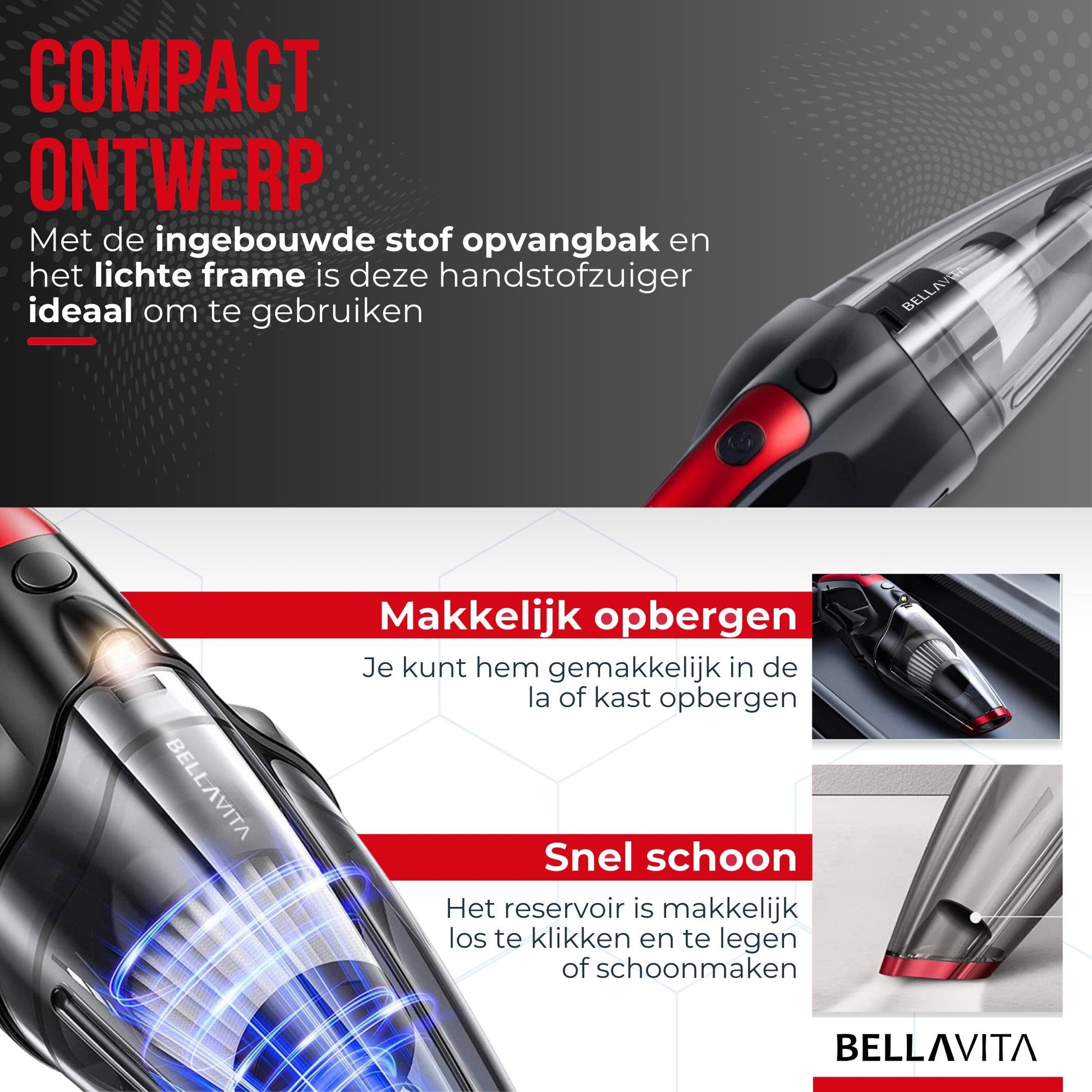 BELLAVITA ® Kruimelzuiger - Handstofzuiger - Bellavita