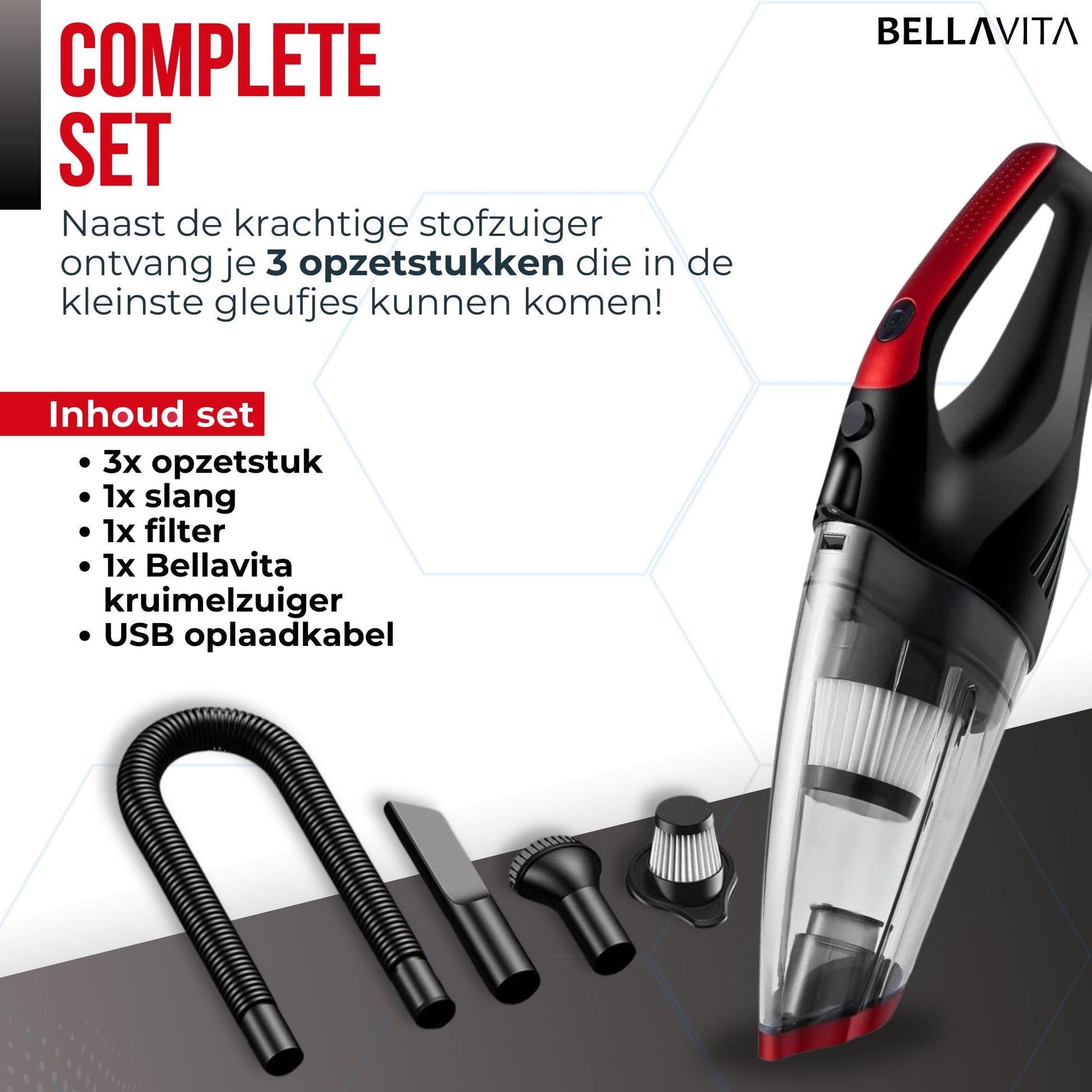 BELLAVITA ® Kruimelzuiger - Handstofzuiger - Bellavita
