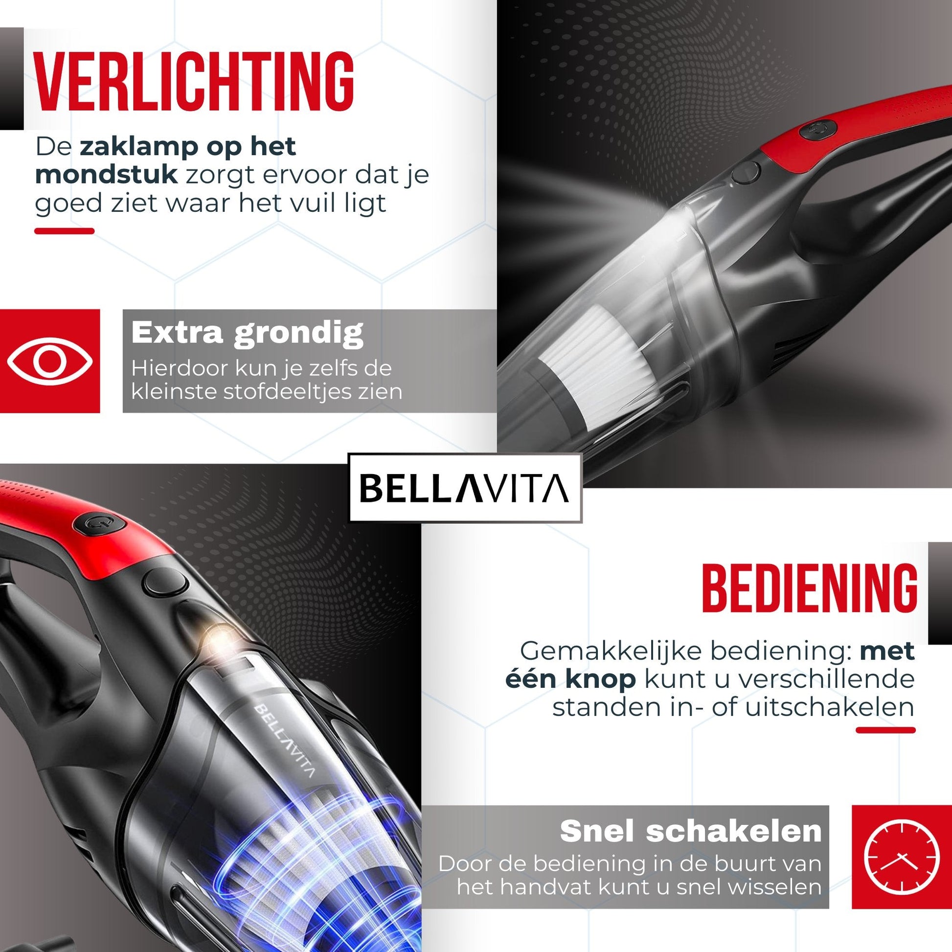 BELLAVITA ® Kruimelzuiger - Handstofzuiger - Bellavita