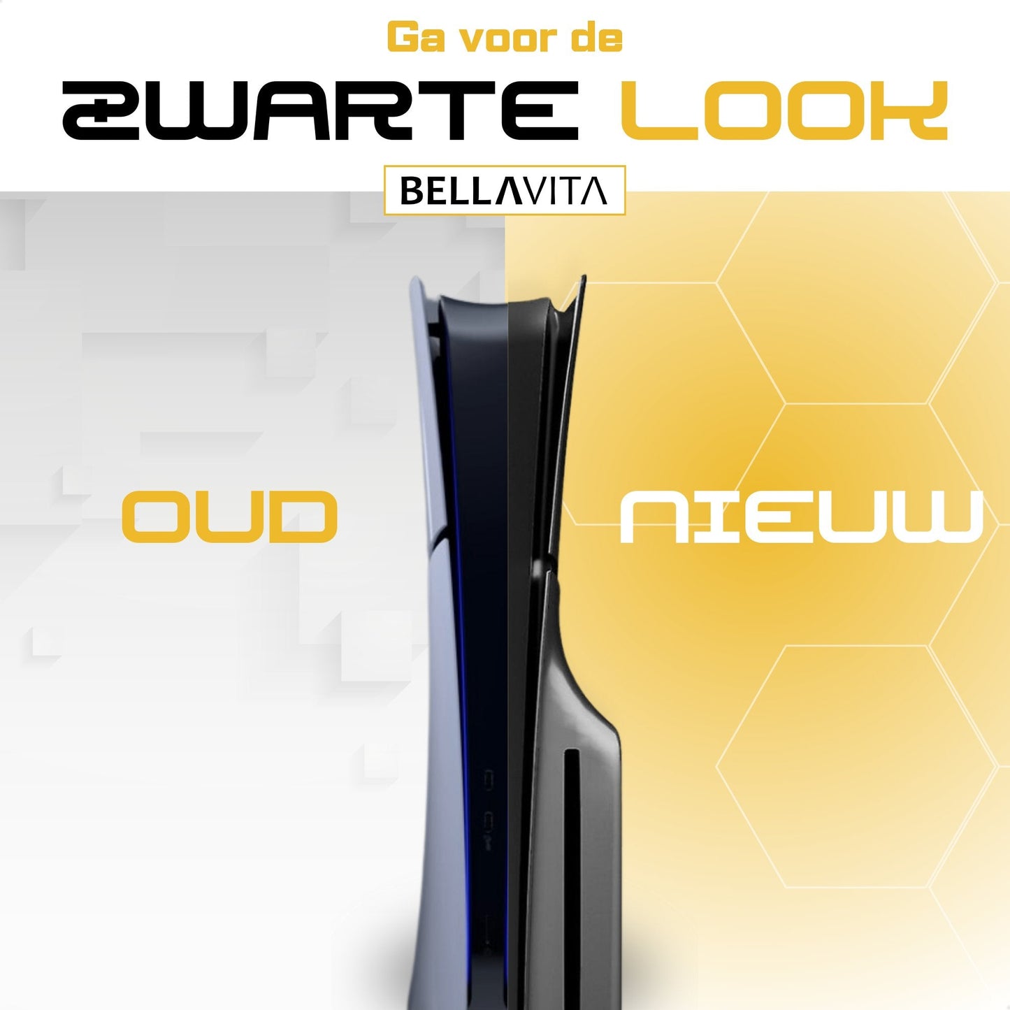 BELLAVITA ® PS5 SLIM Faceplate (nieuw model) - Disk Versie (zwart) - Bellavita