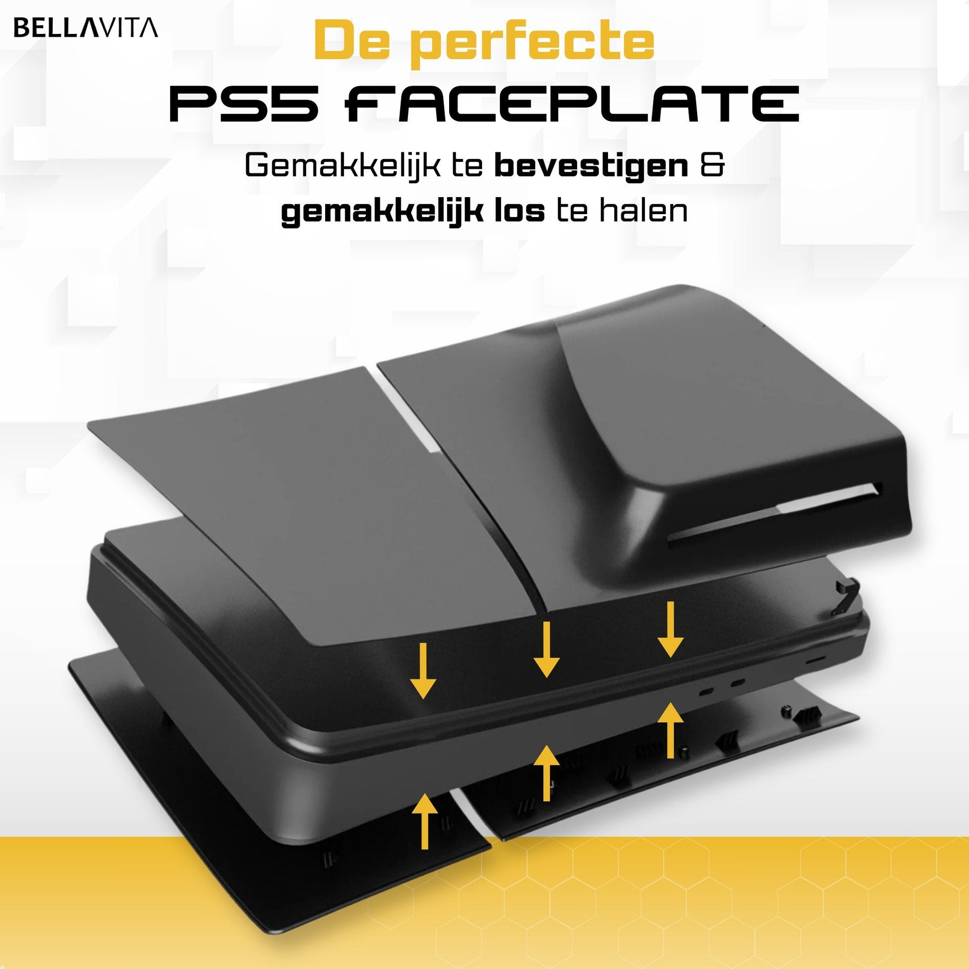 BELLAVITA ® PS5 SLIM Faceplate (nieuw model) - Disk Versie (zwart) - Bellavita