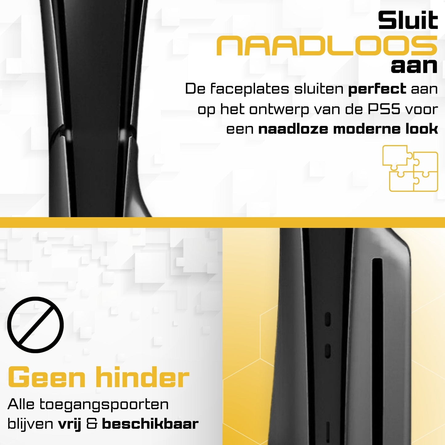 BELLAVITA ® PS5 SLIM Faceplate (nieuw model) - Disk Versie (zwart) - Bellavita