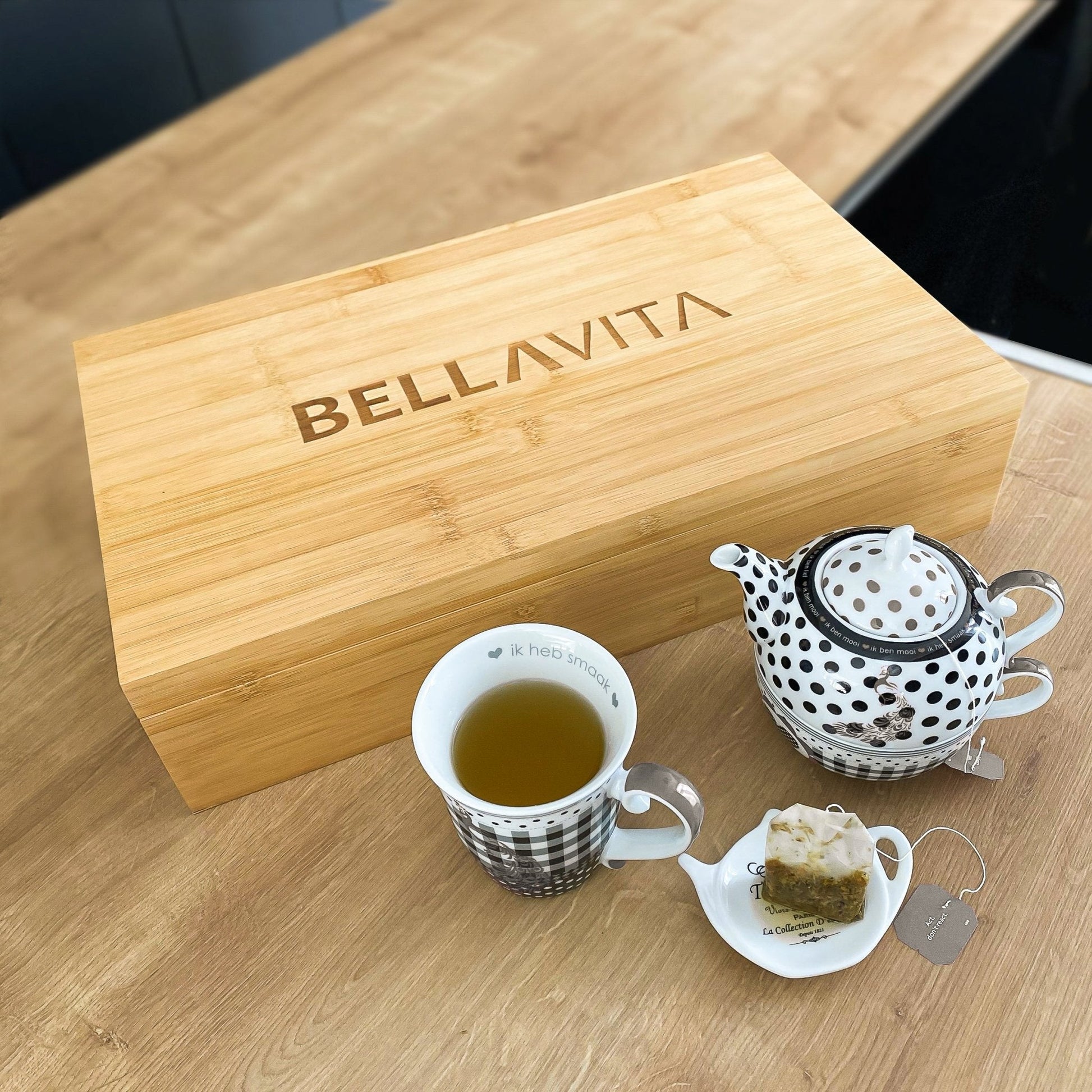 BELLAVITA ® Theedoos - 18 vaks - Bamboe XXL - Bellavita