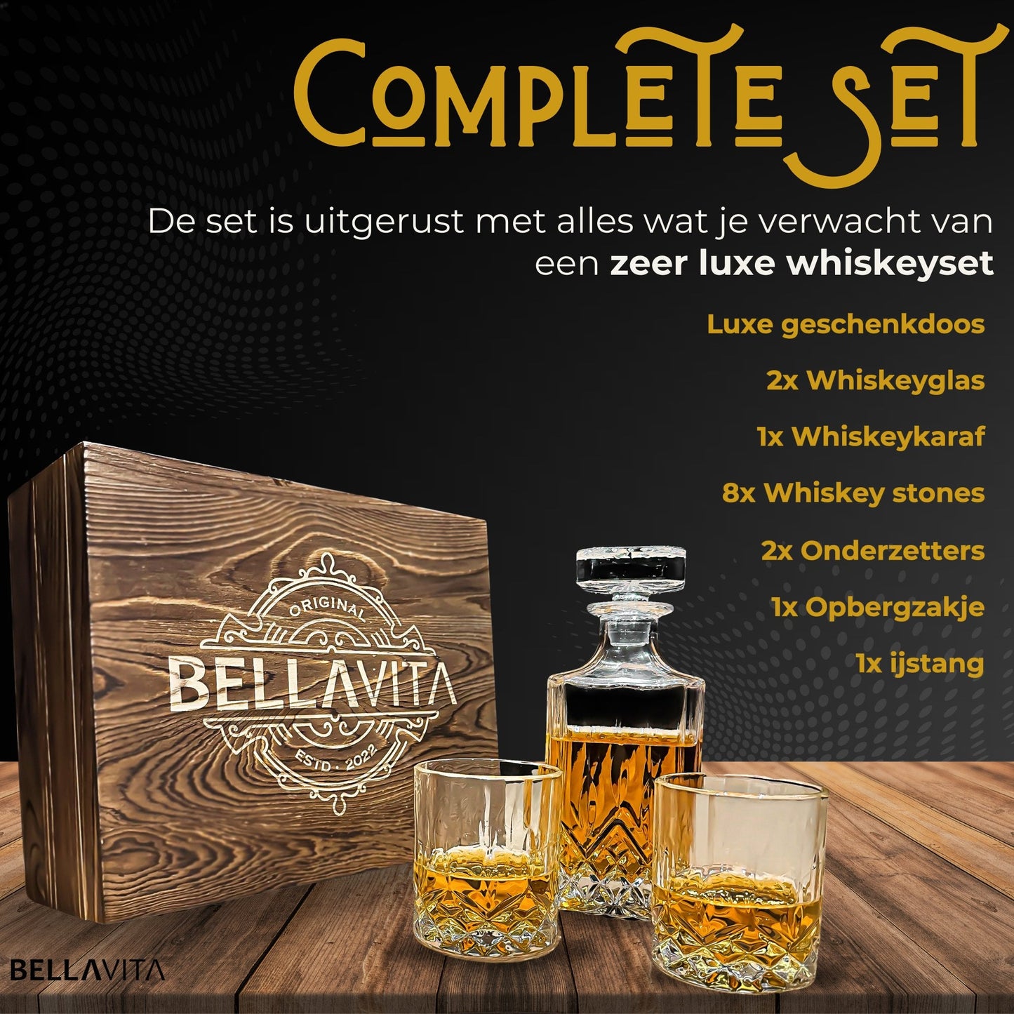 BELLAVITA ® Whiskey set - 750ml Karaf - Bellavita