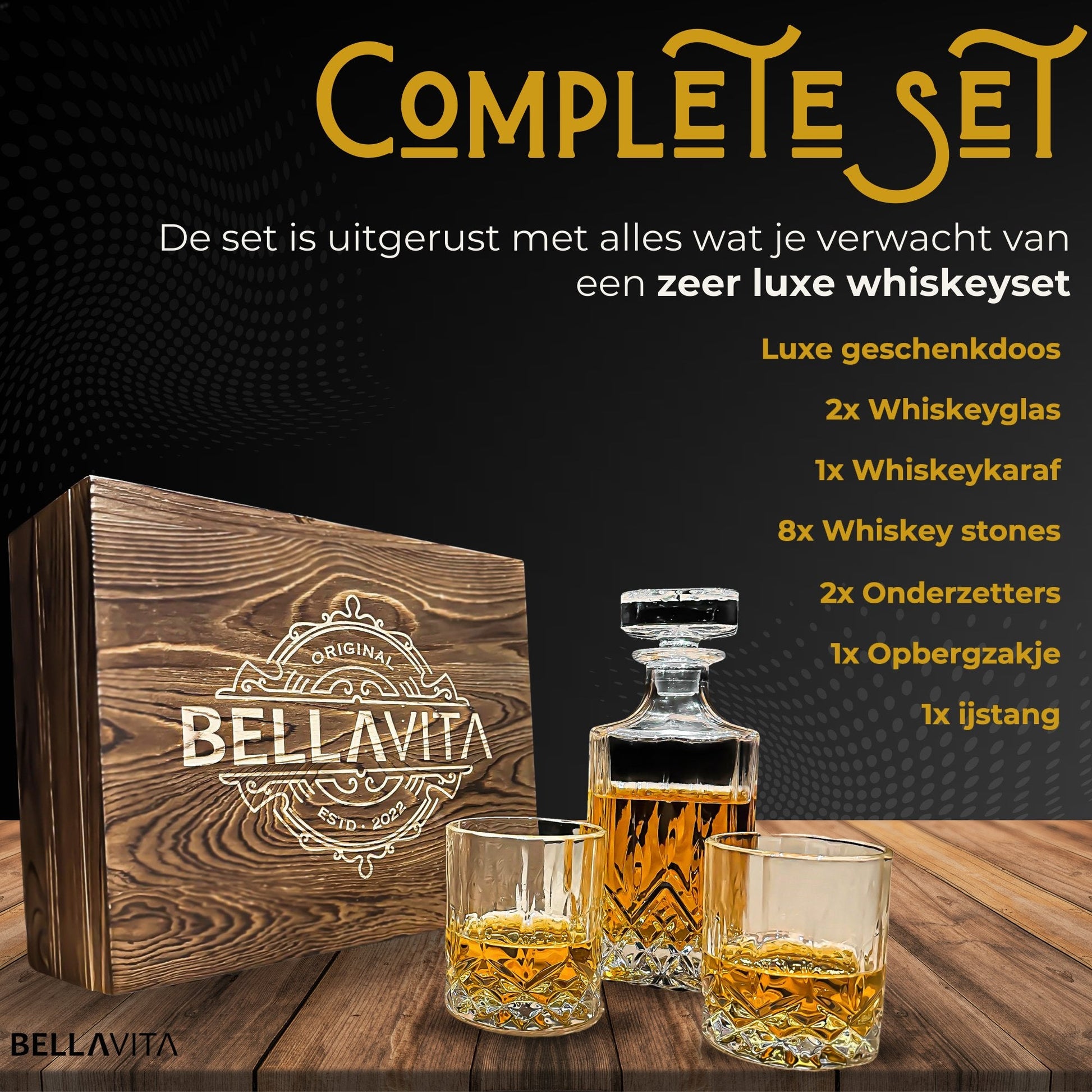 BELLAVITA ® Whiskey set - 750ml Karaf - Bellavita