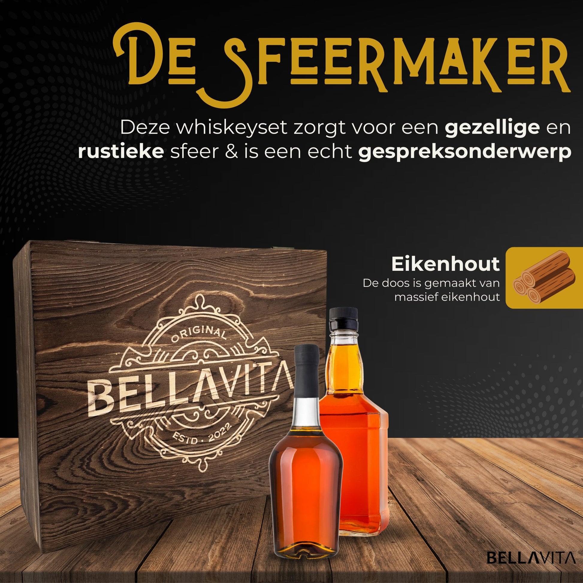 BELLAVITA ® Whiskey set - 750ml Karaf - Bellavita
