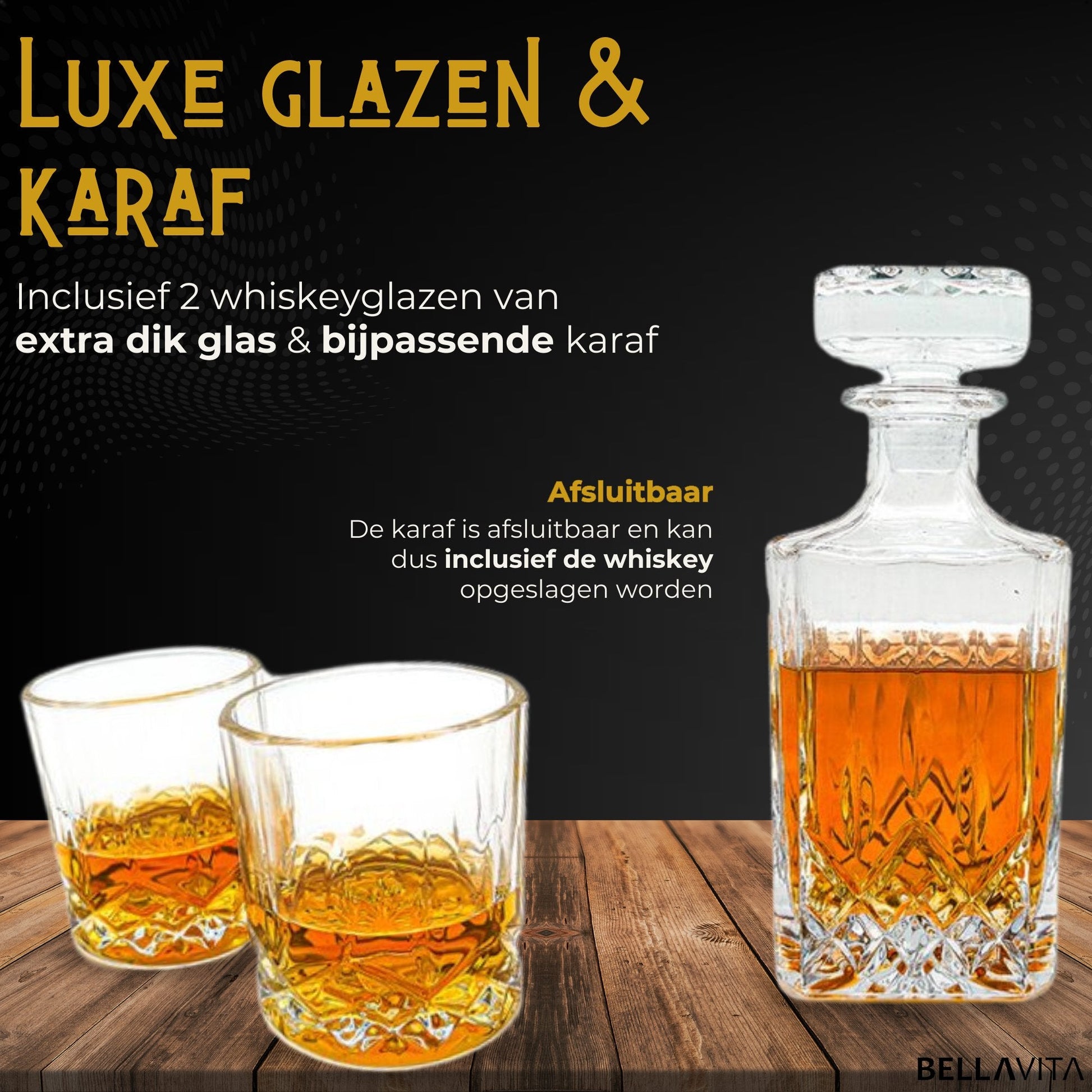 BELLAVITA ® Whiskey set - 750ml Karaf - Bellavita