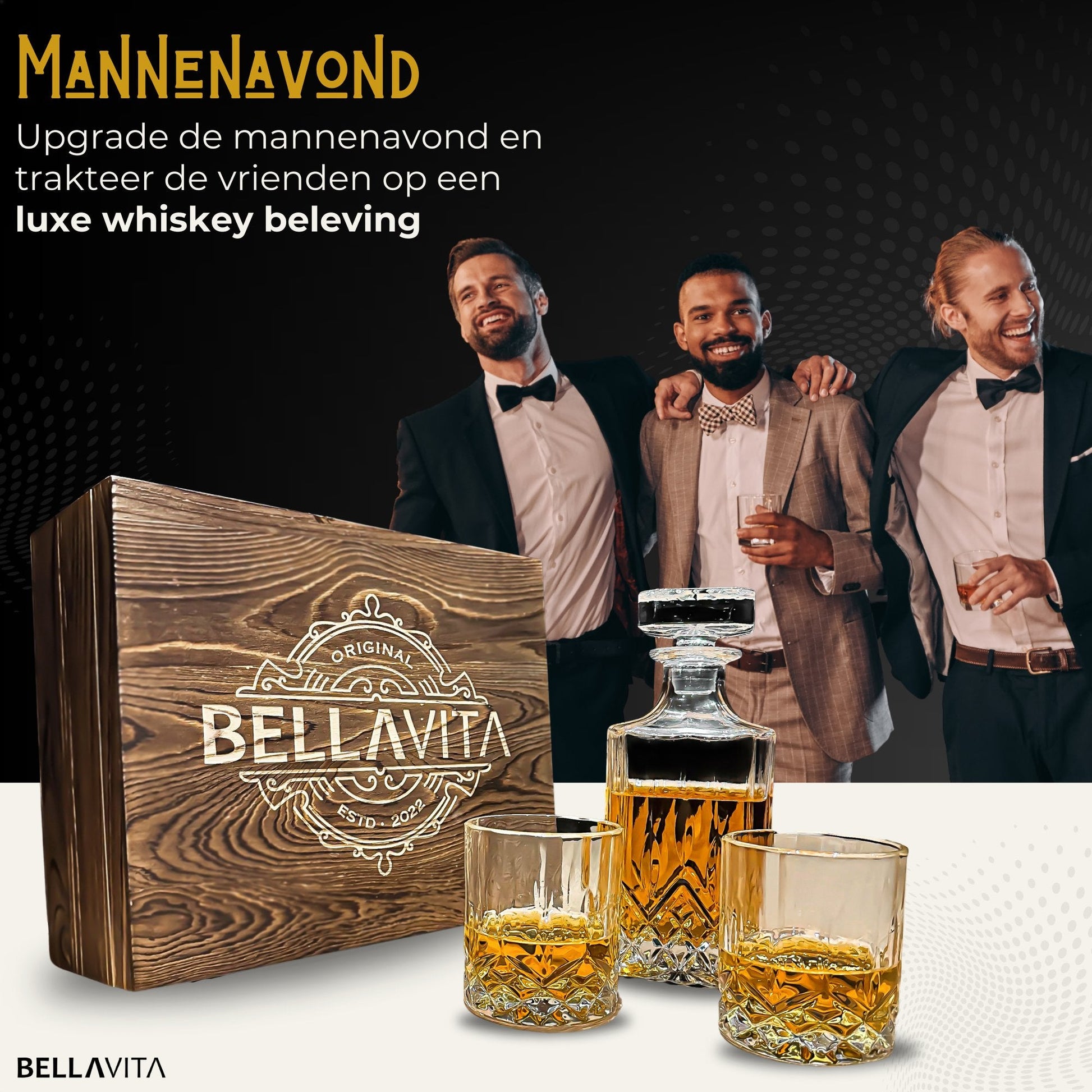 BELLAVITA ® Whiskey set - 750ml Karaf - Bellavita